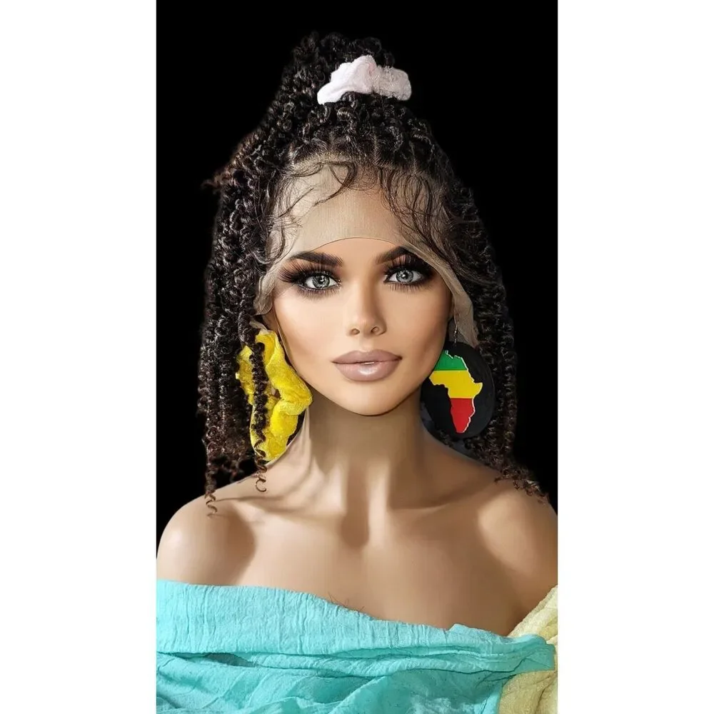 Braided Full Lace Wig, Handmade Passion Twist, Bohemian Twist. Short 12" NWT - Picture 15 of 15